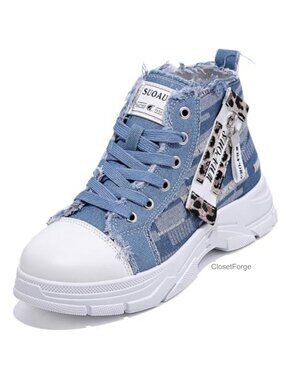 High Top Canvas Sneakers Athletic Walking Shoes Lace Up